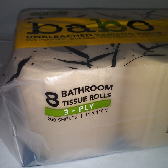 Babo 100 Percent UNBLEACHED Bamboo 8 Pk Toilet Tis - Picture 5 of 7